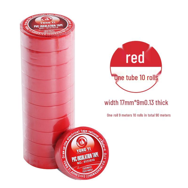 Flame Retardant Black & Red PVC Electrician's Insulating Tape - Waterproof, Wear Resistant & High-Temperature Electrical Wire Tape