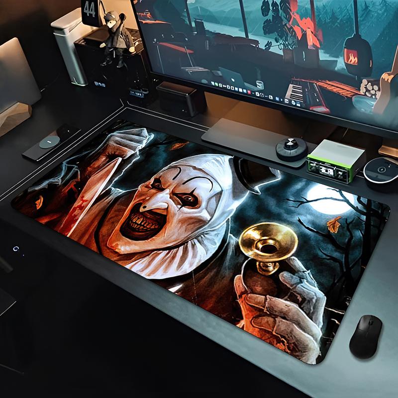 Gamer Gaming Mouse Pad TTerrifiers Anime Large Mousepad Keyboard Office Pc Accessories Table Mat Desktop Extended Desk Carpet