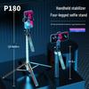 P180 Bluetooth Selfie-Stick: Handheld Stabilisator Stativ mit Fülllicht für Handy & Kamera.