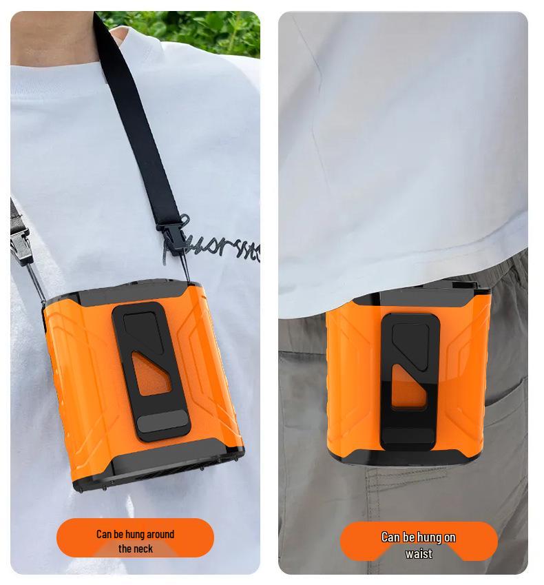 Portable High-Speed Waist Fan with Clip & Digital Display, Long Battery Life, Lighting, & Neck Hanging Option