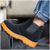 Men's Leisure Steel Toe Caps Working Safety Boots Cow Suede Leather Safe Shoes Worker Chelsea Boot Security Ankle Botas Protect