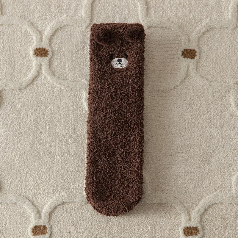 Women's Coral Fleece Socks - Cute, Thickened Plush Velvet for Winter, European & American Style.