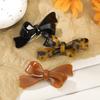 AWAYTR Retro Amber Bow Duckbill Hairpin Brown Acrylic Hair Clips Valentine Headwear Girl Hair Accessories Festival Gift