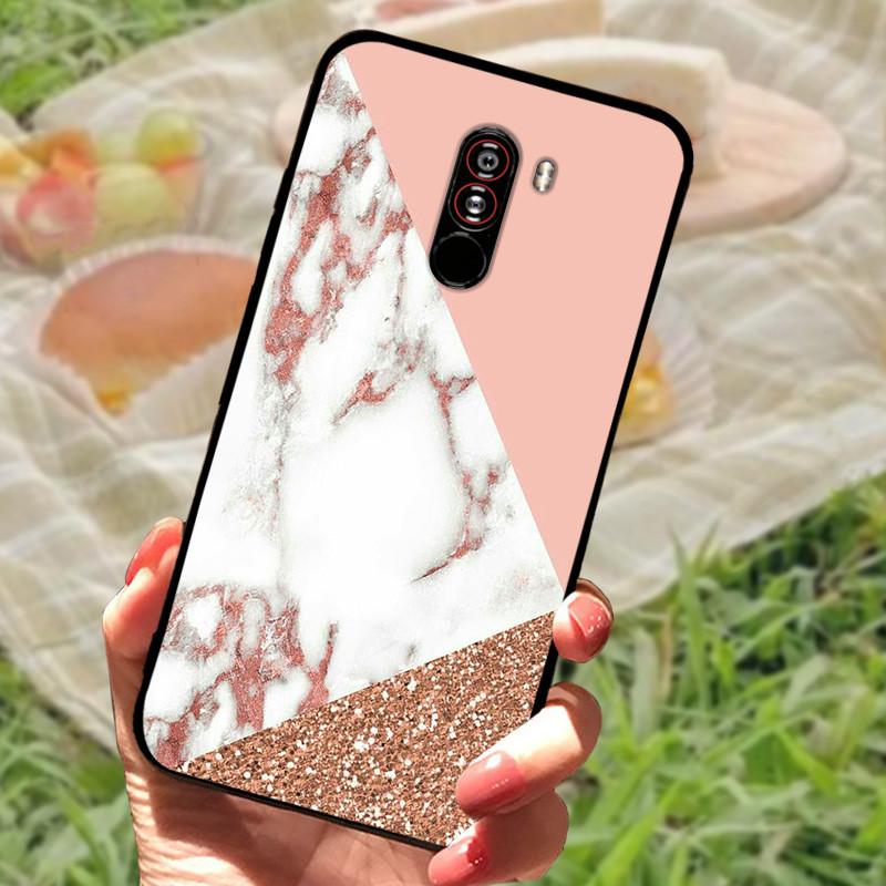 For Xiaomi Mi Pocophone F1 Case Cover PocoF1 Silicone Soft Marble Black Bumper Funda Coque for Xiaomi Poco F1 Poko Protective