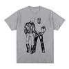 Reines Baumwoll-Sommer-Baumwoll-T-Shirt im Punk-Stil mit Figurenlinien-Print, Passendes Oberteil für Paare