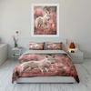White Horse Floral Art Set for Decor Soft Comfortable Duvet Cover Bedding Set Included 1*Duvet Cover & 2*Pillowcases Gift