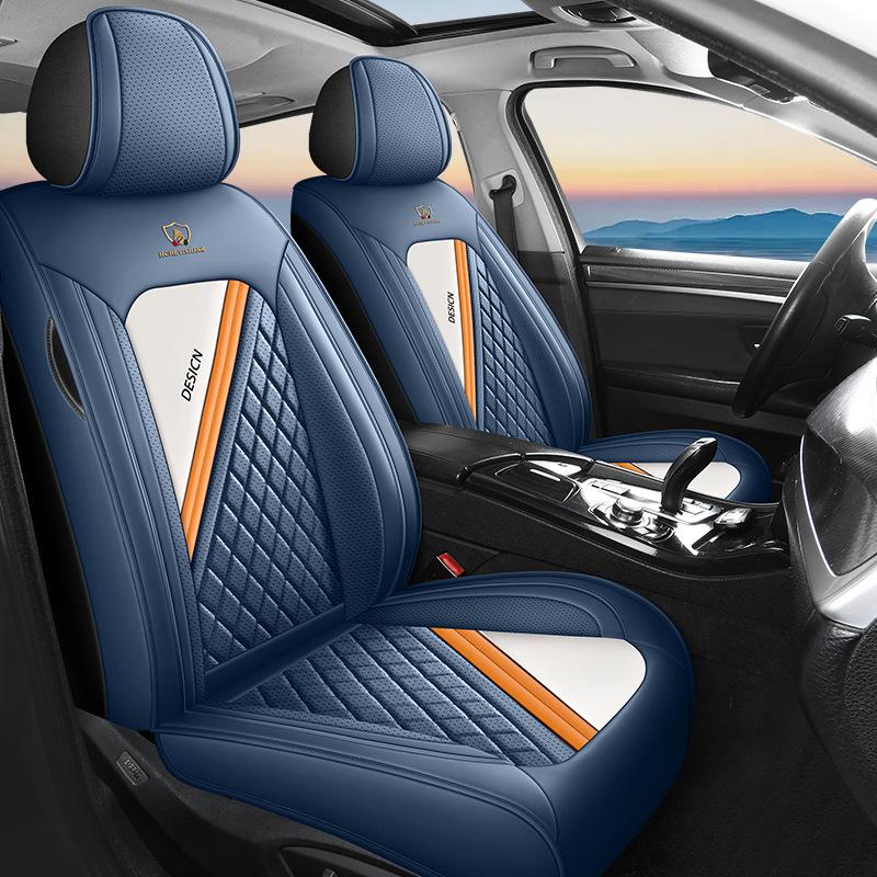 5-Seat Car Seat Covers | Summer Faux Leather Comfortable Breathable Universal Fit Seat Cushions for All Seasons