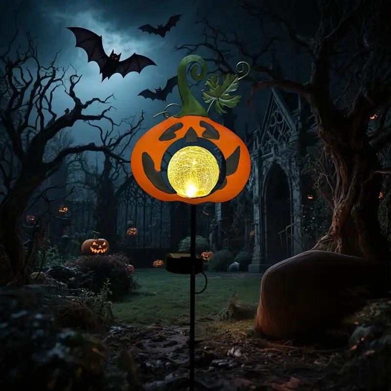 

1/2 шт. Солнечные газонные светильники в виде тыквы на Хэллоуин, уличные декоративные теплые белые солнечные светильники для патио, дорожки, хэллоуинского декора