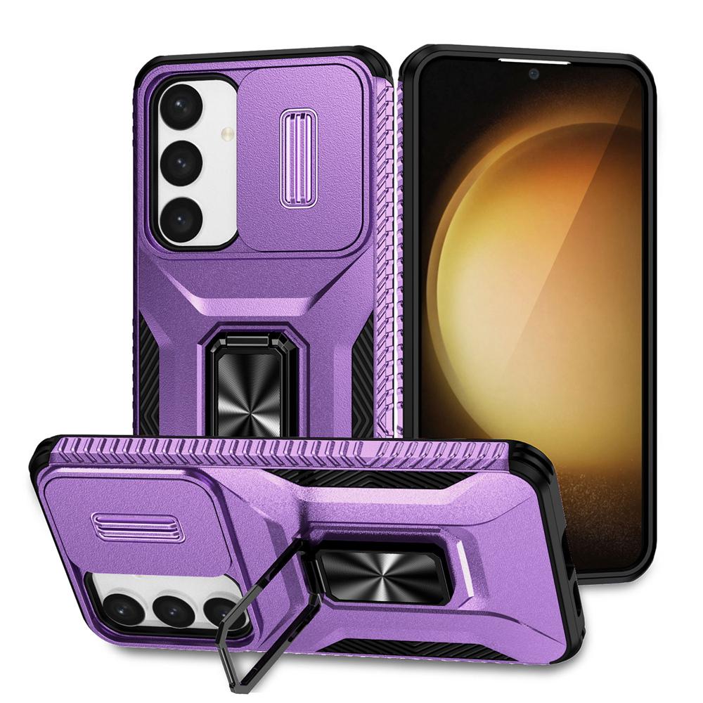 KEYSION Nárazuvzdorné pouzdro pro Samsung S24 Ultra 5G S24+ S23 FE Slide Ochranný kroužek na fotoaparát Kryt na telefon pro Galaxy S23 Ultra