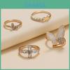 Fashion Butterfly Diamond Alloy Ring Set Wholesale Women's Jewelry