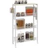3-Tier Kitchen Cart with 3 Steel Wire Baskets - White
