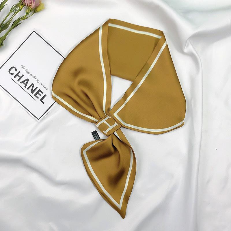 2025 Neckerchief Female Luxury Square Scarf for Women Silk Shawl Satin Hijab Fashion Wraps Hair Bands Ribbon Headband Bandana
