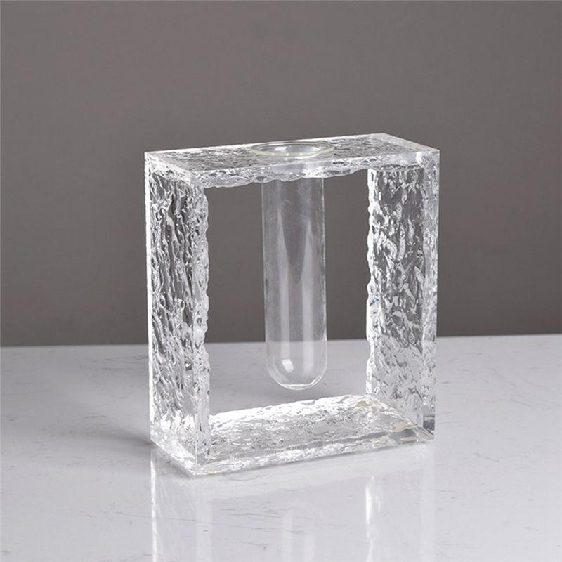 A20F-Einfache Moderne Transparente Vase Wohnzimmer Büro Dekoration Blumenarrangement Hydrokulturbehälter Vase Handwerk