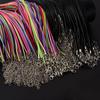 50cm Black/Rainbow Mix Leather Cord Necklace For Women Men Accessories Adjustable Braided Rope Vintage Extended Chain DIY Choker