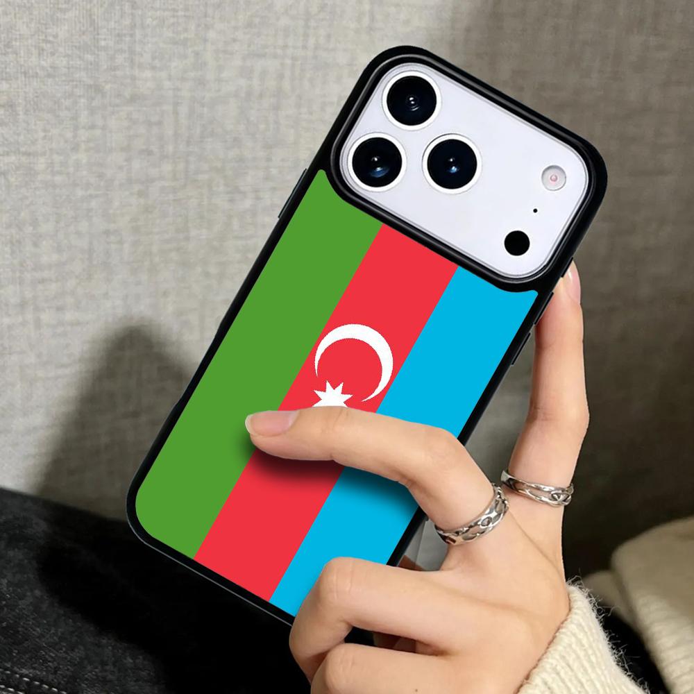 Capa Case for iPhone 17 Air 16 Pro Max 15 Plus 11 13 Mini 14 12 Back Phone Cover Azerbaijan Flag print