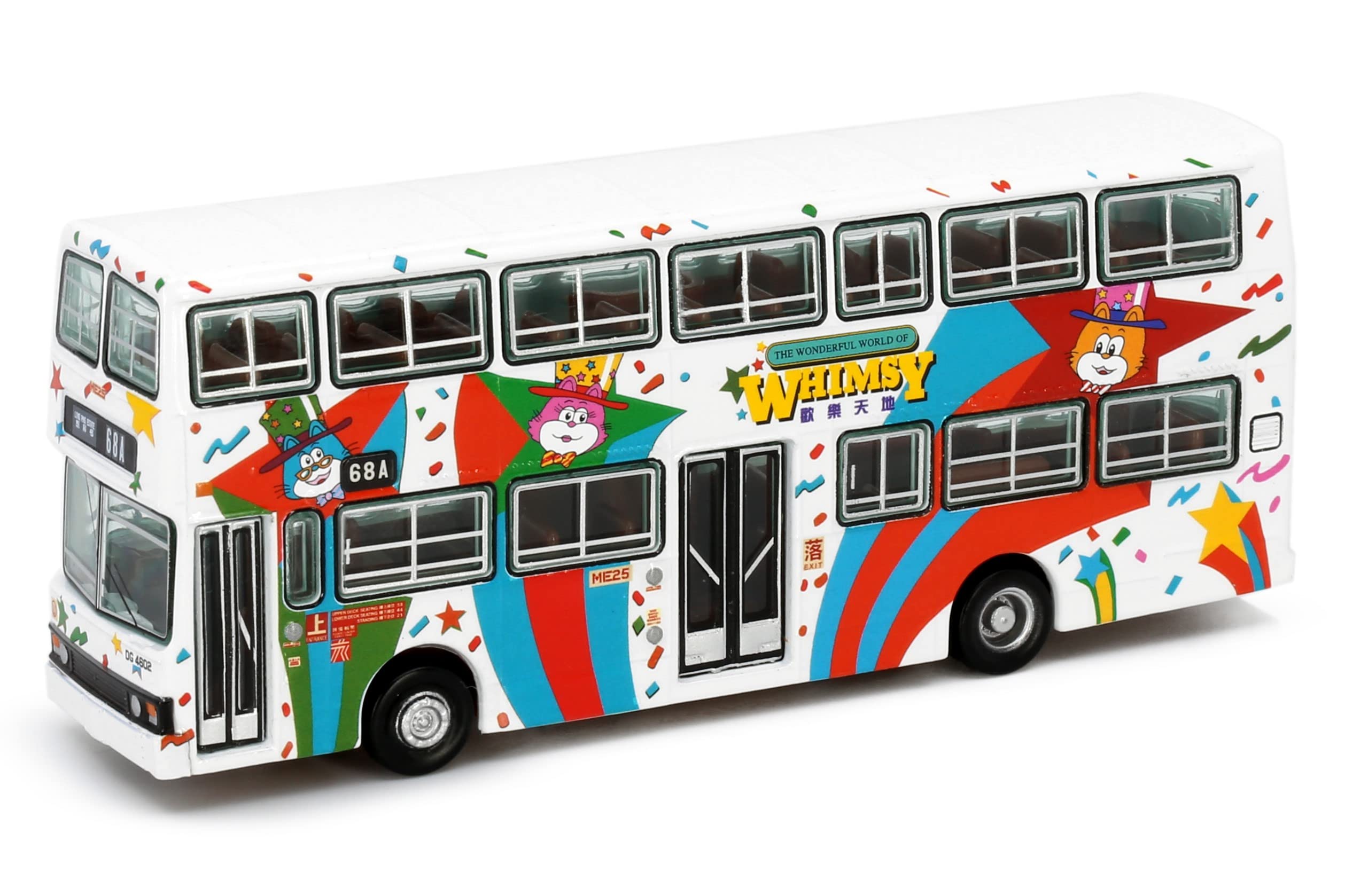 

Крошечный город KMB45 Mercedes Benz O305 WHIMSY Happy Paradise Двухэтажный автобус Литая миниатюрная машинка 1/110