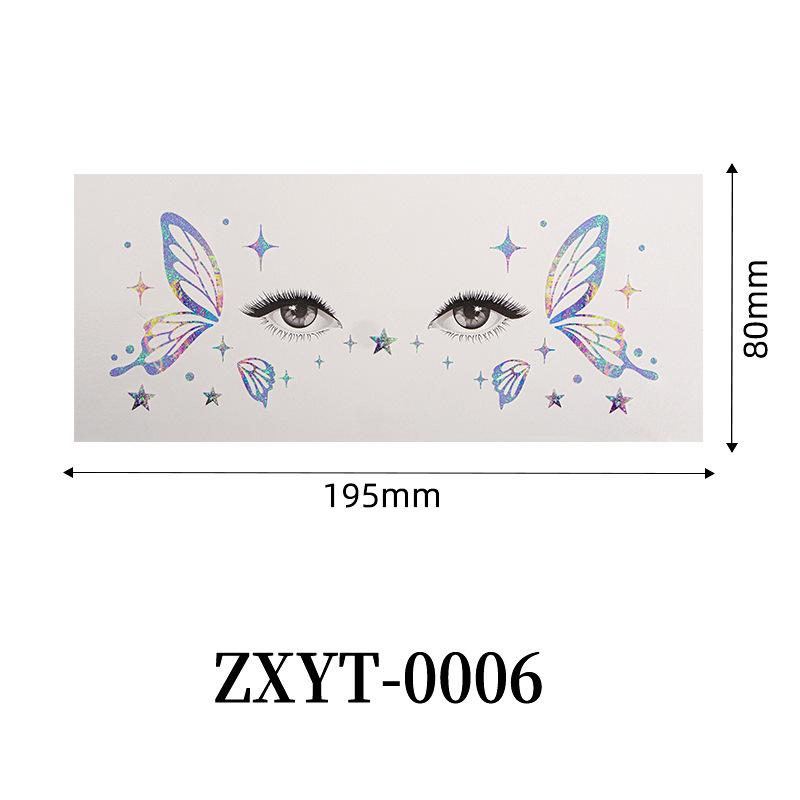 Sparkling Butterfly Mermaid Temporary Face Tattoos Fairy Makeup for Princess Parties Halloween and Stage Performances