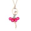 Stunning Fashion Crystal Gold Plated Ballet Dance Girl Angel Dancer Necklace