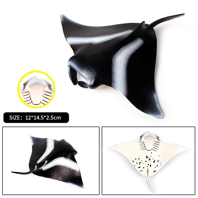 Oenux 10PCS Sea Life Animals Ray Devilray Mantaray Model Action Figures Figurines Ocean Marine Aquarium Education Kids Toy Gift