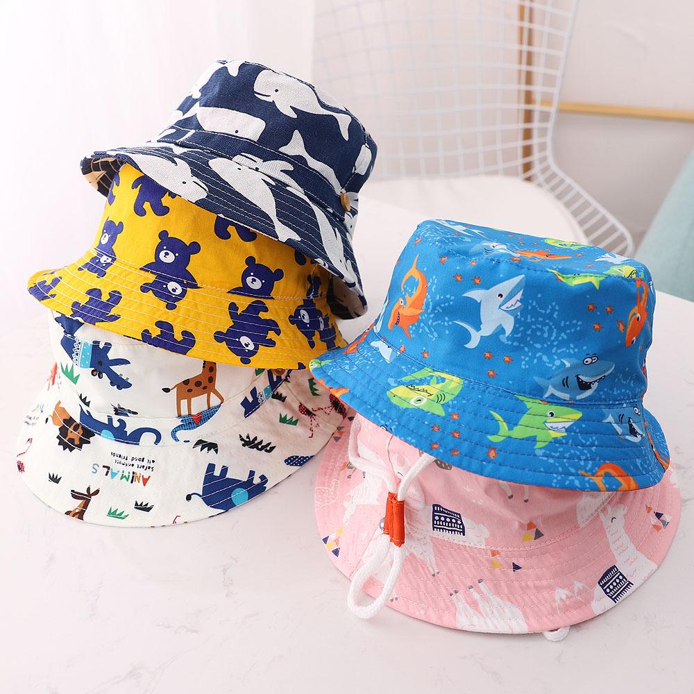 Cappellino Da Pescatore Per Bambini Con Stampa Frutta E Corda Antivento - Cappello Da Sole Unisex, 2-6 Anni