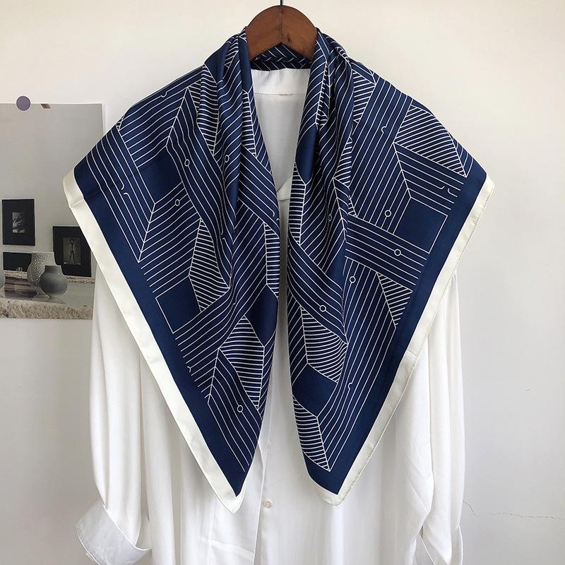 90CM Four Seasons Square Large Square Scarf Luxury Decorative Shirt Professional Headscarf Hairband Sunscreen Headscarf