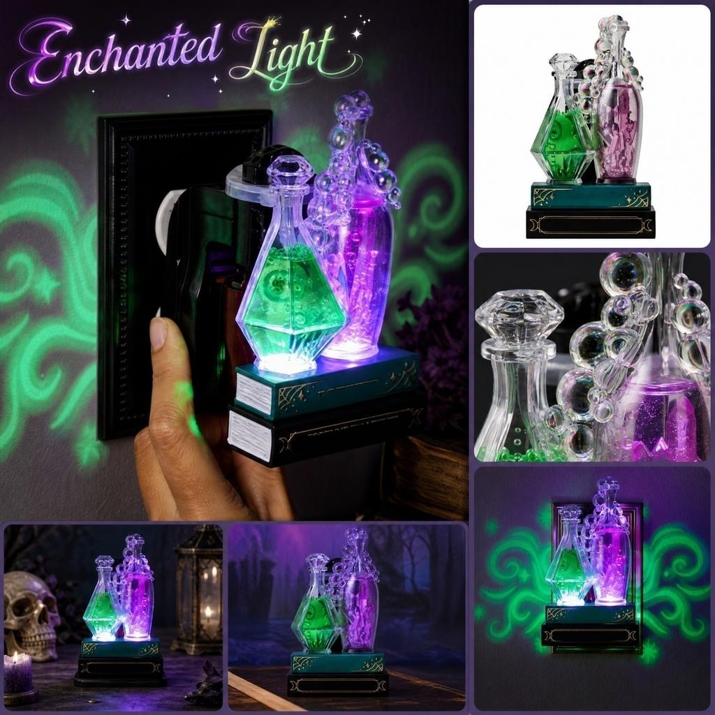 Halloween Bottle Book Projection Night Light with Scene Projector for Home Decoration