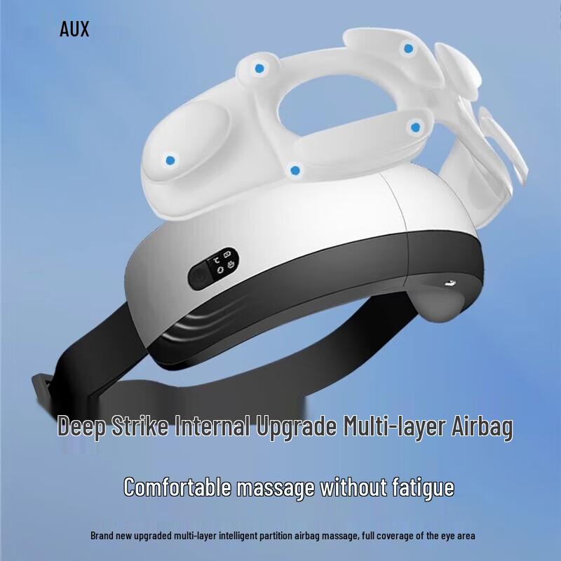 Aux Smart Foldable Eye Massager with Heat, Vibration, and Bluetooth Music