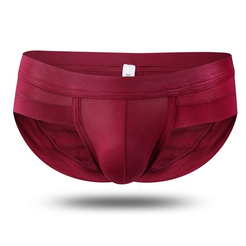 Men's underwear: U-shaped modal briefs, masculine feel, pocket for sports, breathable, low-waisted shorts