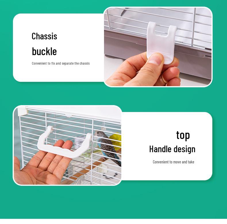 Large Ornamental Birdcage for Budgerigars, Cockatiels, & Finches with Acrylic Panels