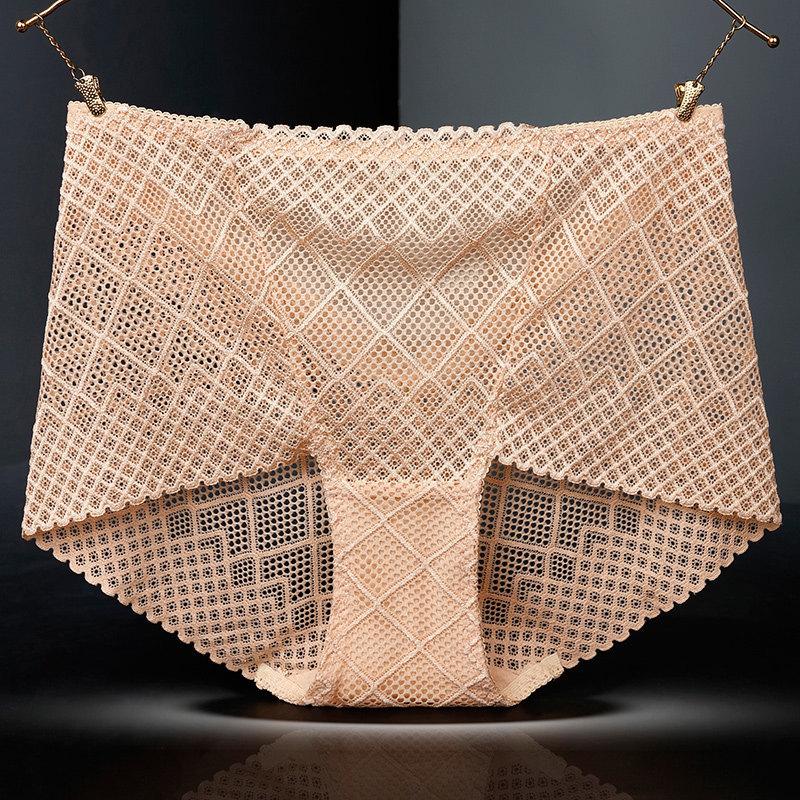 Neue Frauen Atmungsaktive Höschen Sexy Spitze Mesh Hohl Seide Knickers Unten Baumwolle Gesundheit Briefs Qualität Butt Lifter Hosen Plus größe