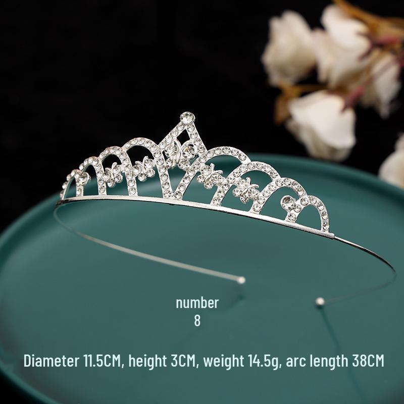 Serre-tête Couronne de Princesse à Strass pour Enfants - Mignon Style Peigne Chat Lapin Incrusté de Diamants pour Filles