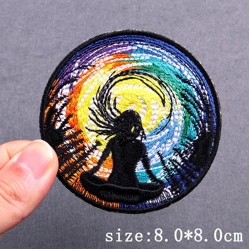 Hip Hop Punk Embroidery Patch Iron On Patches For Clothing Skull Animal Embroidered Patches For Clothes Stripe Badges Stickers