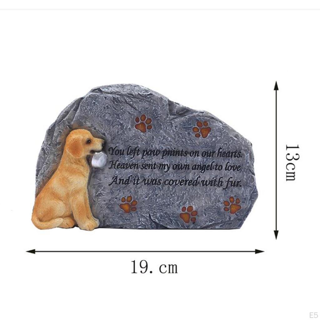 Stone Headstone Loss of Pet Gift Decoration Resin Dog Monument Tombstone for Patio Yard Lawn