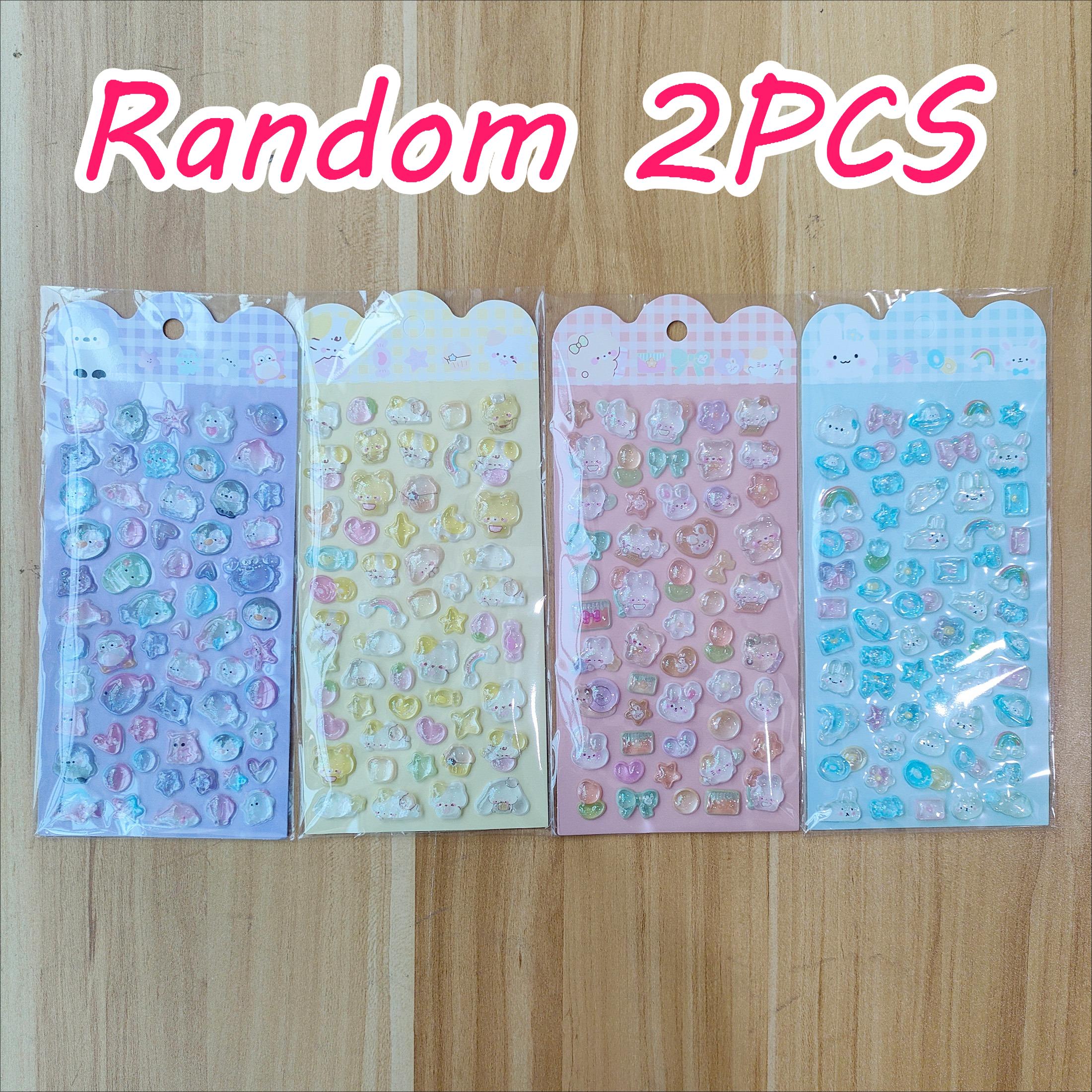 

Relief Crystal Stickers Cute Cartoon Decals Kids Reward Toys Waterproof Phone Case Kawaii Decor Gift Presents 3D DIY for Kid Friendly Entertaining Fun