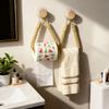 1 piece hand-woven hemp rope tissue holder, solid wood rope weaving, creative non-punching wall-mounted, household,
