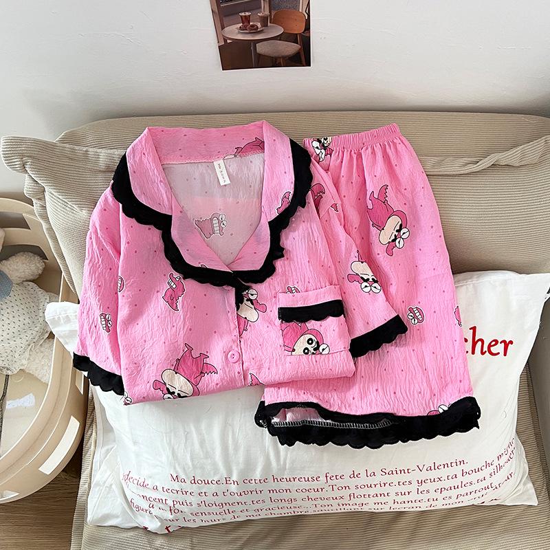 Women s Cute Cloud Cotton Short Sleeve Pajama Set M-L