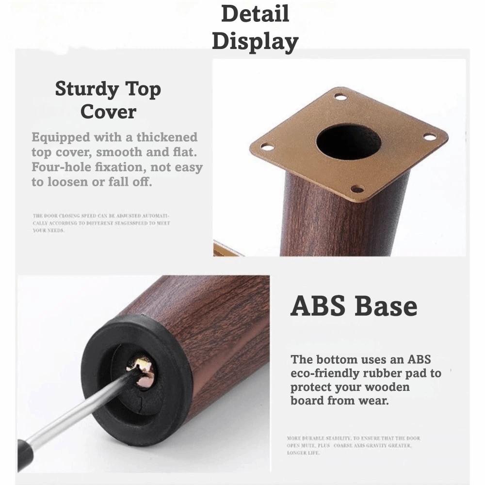 4pcs Wooden Solid Furniture Legs Oblique Straight Non-slip Design Furniture Feet Adjustable Height Sloping Style Chair Foot