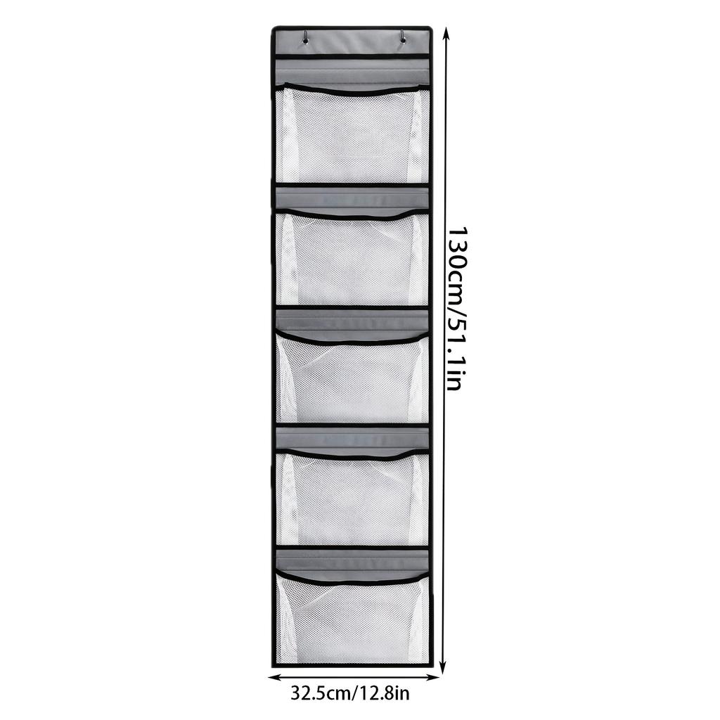 Wardrobe Hanging Storage Bag, Back of Door Multifunctional 5-Grid Hanging Bag, Sundry Storage Bag