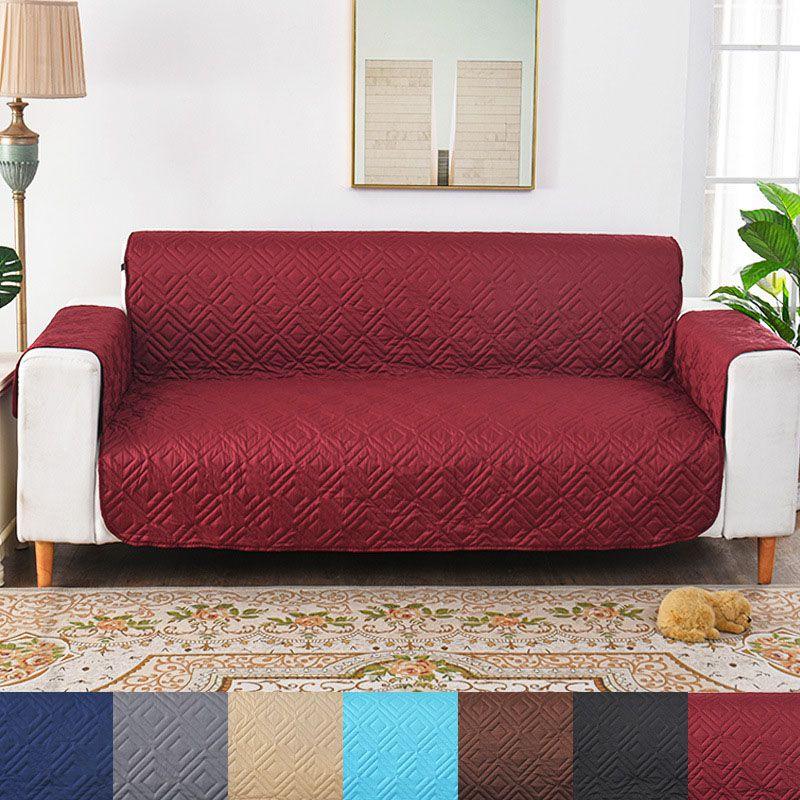 Luxurious Quilted Waterproof Sofa Slip Cover With Adjustable Elastic Strap And Pet Protection
