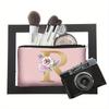 Flower  Letter Print Zipper Storage Bag  Lightweight Versatile Pouch Trendy Clutch Bag