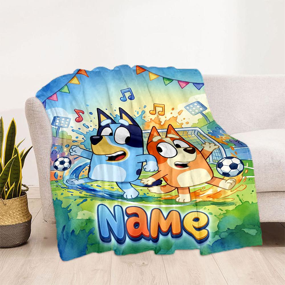 Happy Holiday Celebration Personalized Name Blanket Lightweight Customizable Blanket Warmthful Decor Perfect for Livingroom Nap Bed Living Room