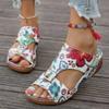 Fashion 2025 Ladies Shoes Open Toe Women's Slippers Outdoor Casual Slippers Women Buckle Round Toe Wedges Plus Size Women's Sandals