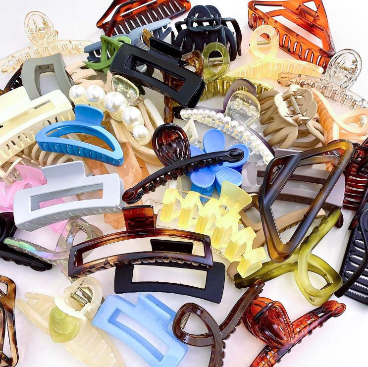 Elegante Große Kunststoff-Haarklammern in Verschiedenen Farben für Stilvolle Hochsteckfrisuren und Modische Frisuren