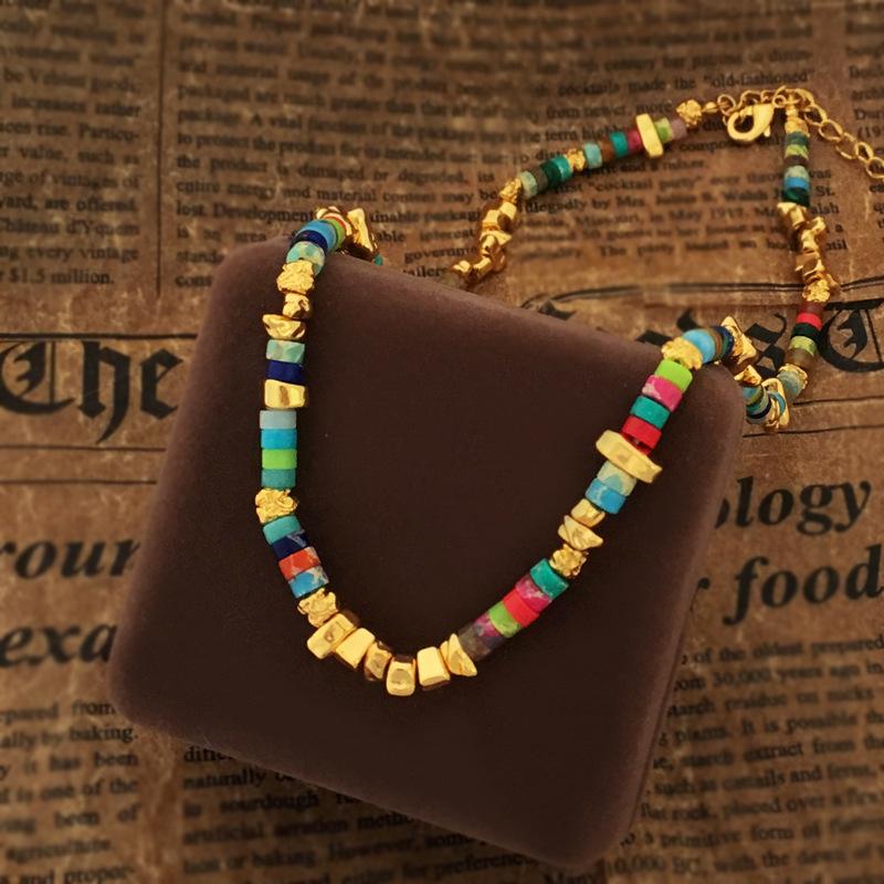 Retro Bohemian Stone Beaded Choker Necklace for Women