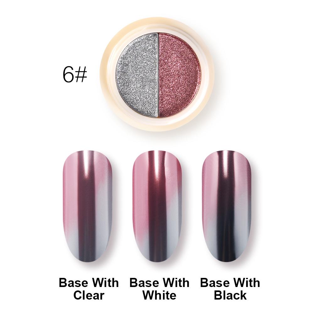 

KADS двойные цвета, однотонная волшебная зеркальная пудра, голографическая лазерная пудра для ногтей, блестящий пигмент, пыль, украшение для дизайна ногтей, хромированная пудра для ногтей