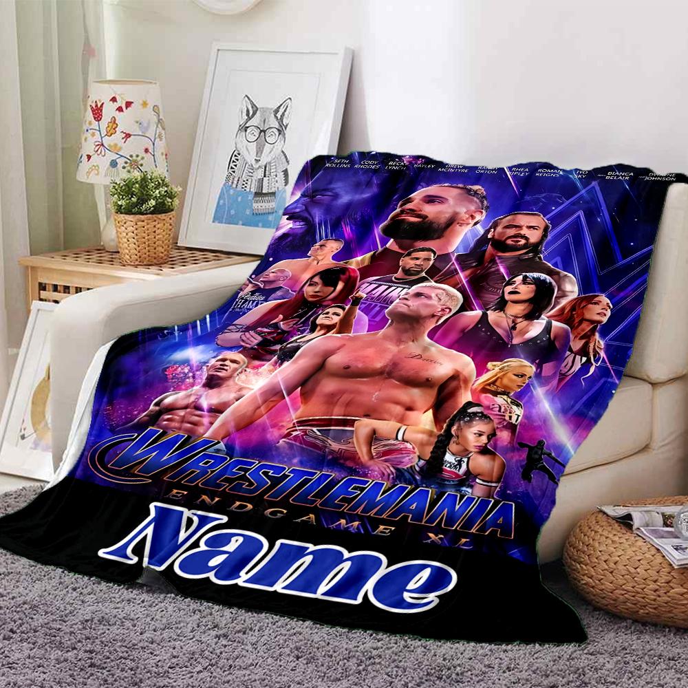 Custom Name Fall Guys Party Blanket for Couch & Bed, Plush Cozy Fuzzy Blanket Super Soft & Warm Blankets for Fall and Winter. 0908119
