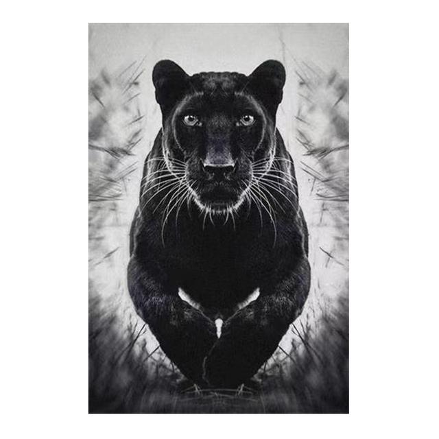 Black leopard canvas, painting, modern wall art, posters with animals and prints, painting for decorating the living room, painting without frames