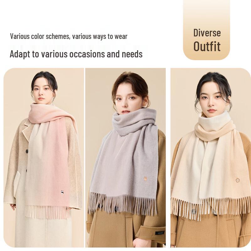 JIUMU Women's 100% Pure Wool Winter Scarf