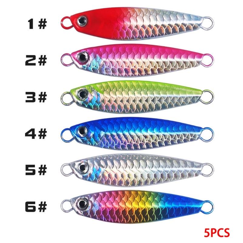5Pcs Metal Cast Jigging Spoon Lures with Treble Hook Spinner Baits 10g/20g Casting Jig Sinking Fishing Baits Spinnerbait