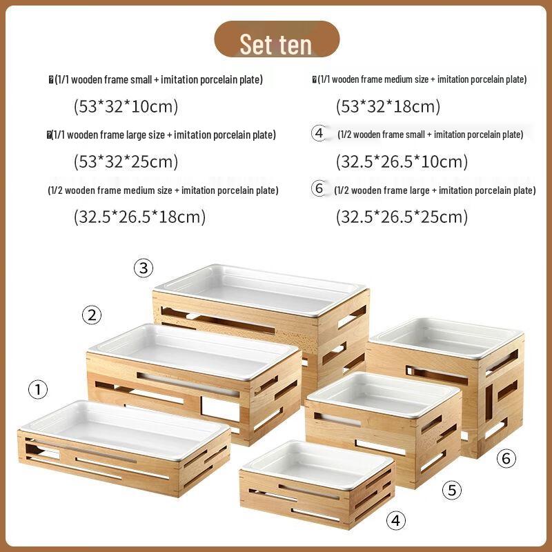 Melamine Wood-Look Buffet Display Tray